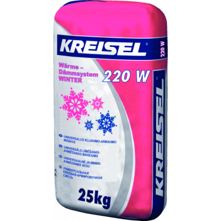 Klijavimo ir armavimo mišinys Kreisel su prieššaltiniais priedais, Wärmedämmsystem 220 WINTER, 25 kg