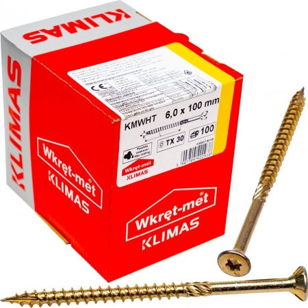 Medsraigtis įleidžiama galva KMWHT 6x100 Torx30 100vnt